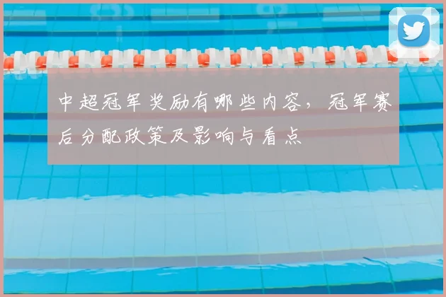 中超冠军奖励有哪些内容,冠军赛后分配政策及影响与看点